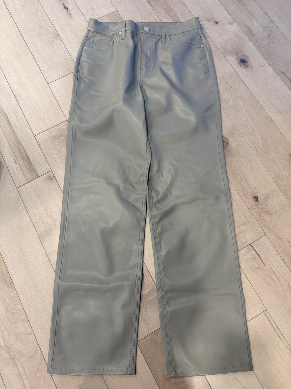 Hudson Jeans Taupe Leather-Look Pants